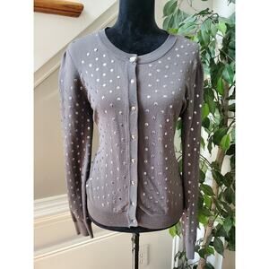 Aubergene Women's Gray Rayon Long Sleeve Buttons Style Cardigan Sweater Size L